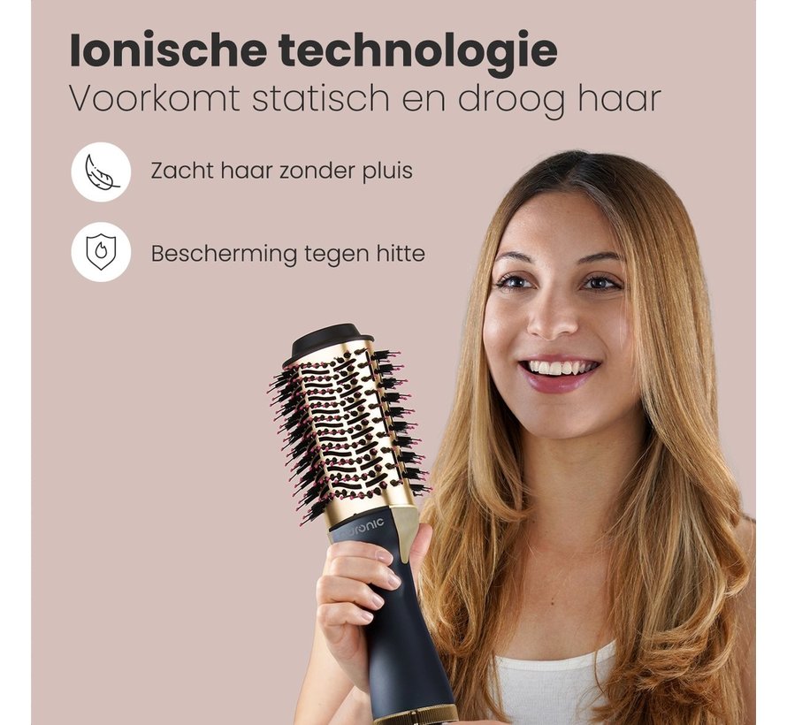 Brosse soufflante et coiffante 3 en 1 - Auronic - 1000W - Noir/or