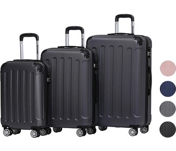 TRVLMORE Set de valises TRVLMORE - 3 pièces - 38L + 70L + 110L - Noir