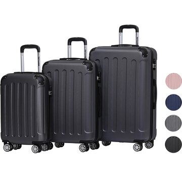 TRVLMORE Set de valises TRVLMORE - 3 pièces - 38L + 70L + 110L - Noir