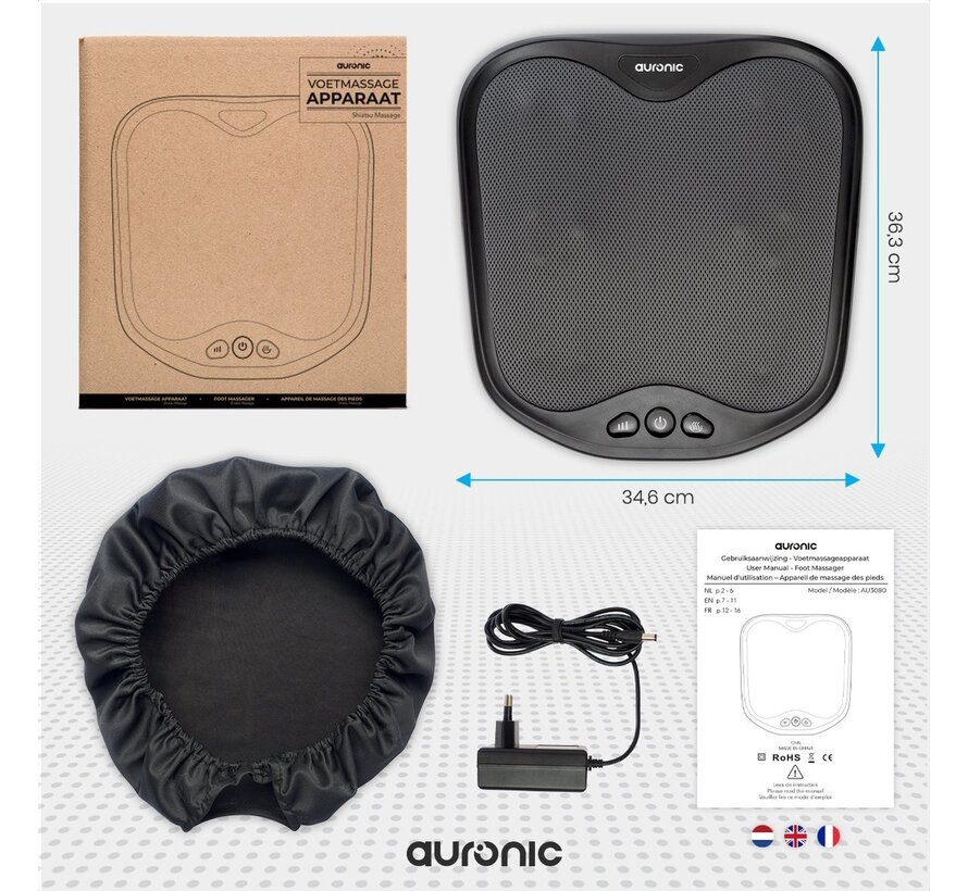 Appareil de massage shiatsu - Auronic - Chauffant - Électrique - Pieds - Lavable - massage shiatsu