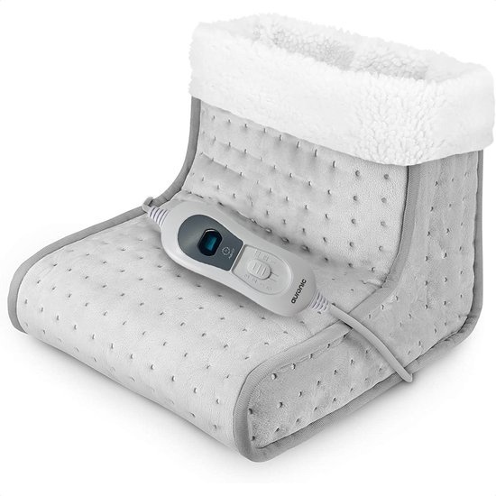 Chauffe-pieds électrique - Auronic - 53°C à 65°C - avec minuterie et protection contre la surchauffe - 100W - adulte - gris