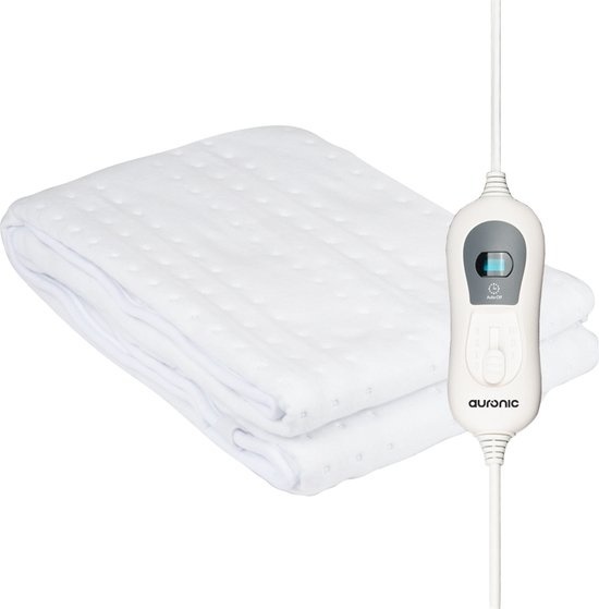 Auronic Couverture chauffante électrique - rapide -1 personne - 150x80cm - Blanc