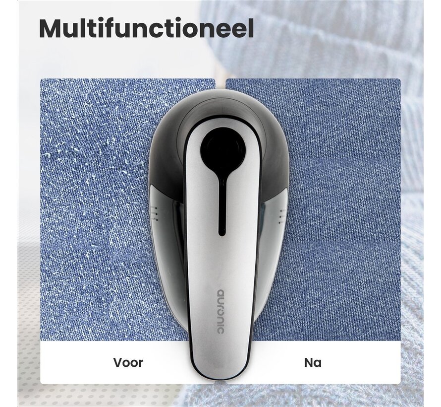 Auronic  Rasoir anti-bouloche vêtements - rechargeable USB - Sans fil - 2 accessoires supplémentaires - Noir