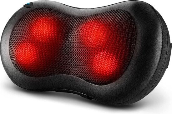 Auronic Coussin de massage shiatsu Auronic - Chauffant - Électrique - Dos et nuque - 36 x 10 x 12,5 cm - Noir