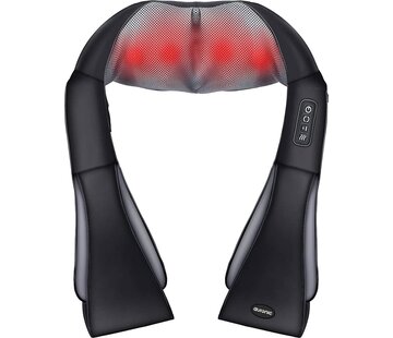 Auronic Coussin de massage Shiatsu sans fil - Auronic - Appareil de massage électrique pour le cou et les épaules - Infrarouge - Noir