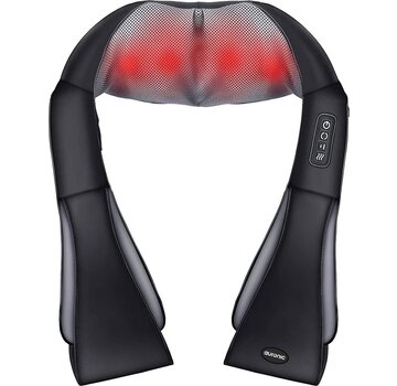 Auronic Auronic Wireless Shiatsu Massage Cushion - Appareil de massage électrique pour le cou et les épaules - Infrarouge - Noir