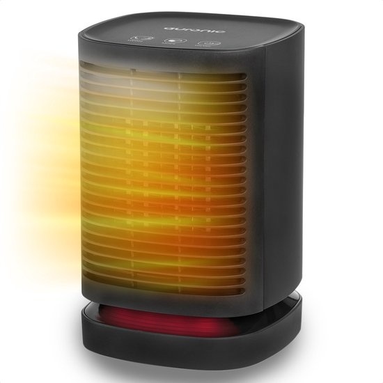 Auronic Electric Heater - Radiateur à ventilateur - 3 niveaux - 950W - Indication LED - Rotatif - Noir