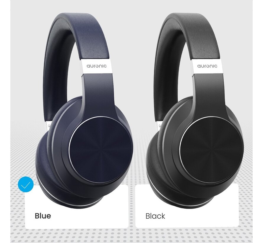 Casque audio sans fil Auronic - QuietSound , Réduction active du bruit - Bluetooth - Bleu