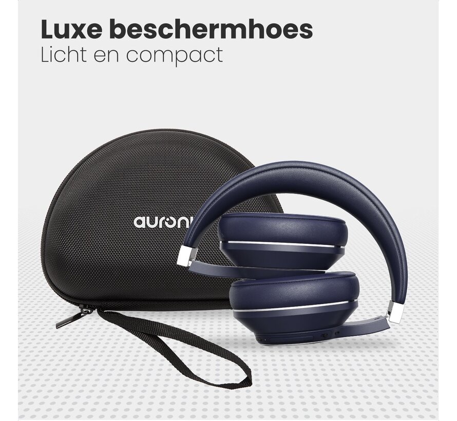 Casque audio sans fil Auronic - QuietSound , Réduction active du bruit - Bluetooth - Bleu