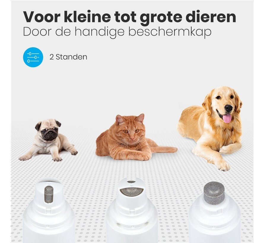 Auronic lime à ongles électrique - pour animaux - rechargeable - sans fil - tête de lime en diamant - chiens/chats - blanc