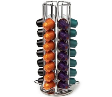 KitchenBrothers KitchenBrothers Porte-capsules - Nespresso - 42 Tasses - Pivotant - acier inoxydable