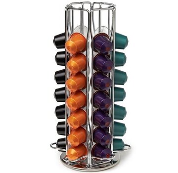 KitchenBrothers KitchenBrothers Porte-capsules - Nespresso - 42 Tasses - Pivotant - acier inoxydable