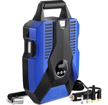 LifeGoods Compresseur électrique et pompe à pneu LifeGoods - 12V - 10.3 Bar - 35L/m - Bleu