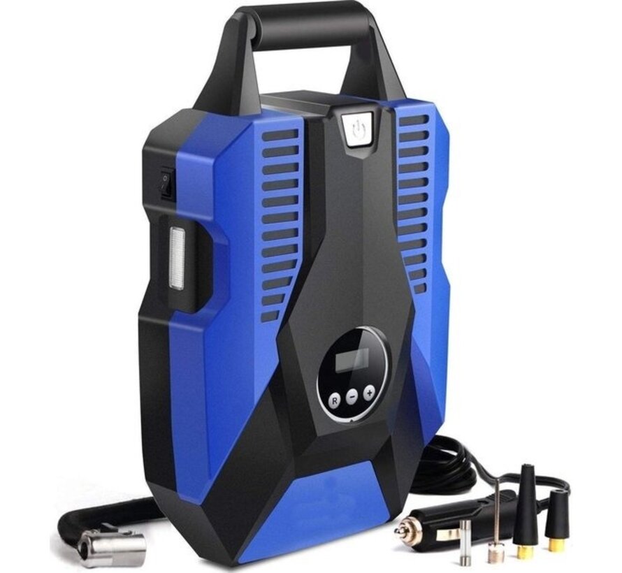 Compresseur électrique et pompe à pneu LifeGoods - 12V - 10.3 Bar - 35L/m - Bleu