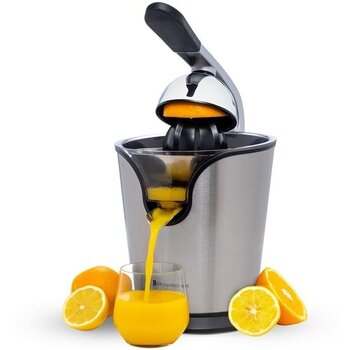 KitchenBrothers Presse-agrumes électrique - KitchenBrothers - Presse-orange et citron - 160W - acier inoxydable - Noir