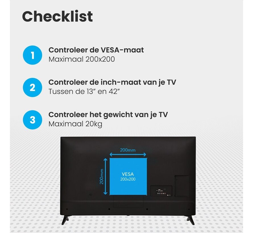 Auronic  Support TV rotatif et inclinable - 13” à 42” - Noir