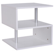 HOMdotCOM HOMdotCOM Table d'appoint table basse forme S blanc/métal 48 x 48 x 48 cm