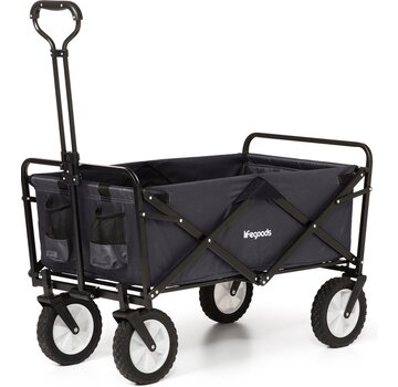 LifeGoods LifeGoods Chariot pliable à roulettes - charette  - noir