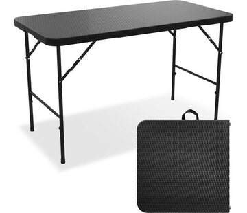 LifeGoods LifeGoods Table pliante - Table pliante - 120 cm - Table pliante ajustable - Table de camping - 4 personnes - Noir
