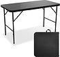 LifeGoods Table pliante - Table pliante - 120 cm - Table pliante ajustable - Table de camping - 4 personnes - Noir