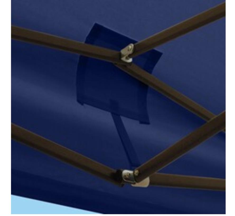 LifeGoods Tente de réception - Pavillon - 3x3 m - parois latérales - facile à monter - pliable - étanche - sac de transport à roulettes - bleu foncé