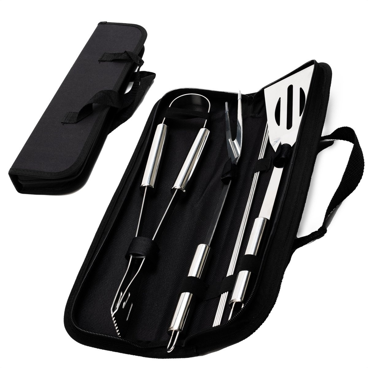 CuisiNoon® BBQ Accessories set - Incl. storage cover - BBQ Set with BBQ tongs, fork, spatula and skewers