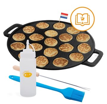 CuisiNoon Ensemble complet de fabrication de Blini - CuisiNoon® -  Poêle à Blini avancée - Livre de cuisson inclus