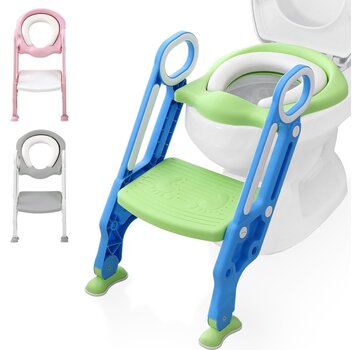 LifeGoods Réducteur de toilettes LifeGoods - Pot pour enfant - 2 à 7 ans - Vert/Bleu