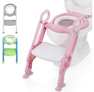 LifeGoods Réducteur de toilettes LifeGoods - Pot pour enfant - 2 à 7 ans - Rose/Blanc