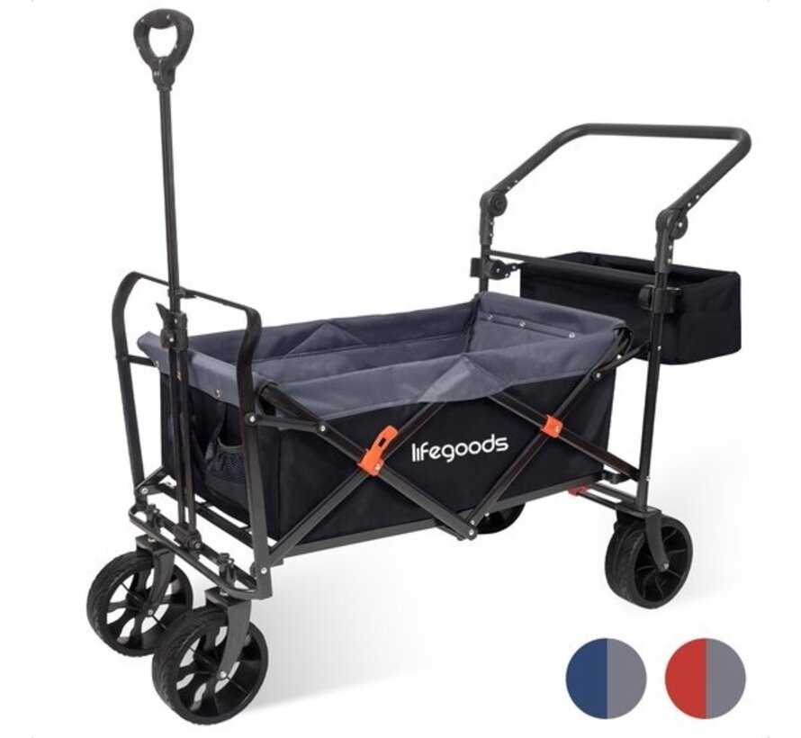 Chariot pliable - LifeGoods - 103L - 120kg - 98x45cm - Noir/gris