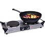 Table de cuisson électrique - KitchenBrothers - 2 brûleurs - 2500W - inox