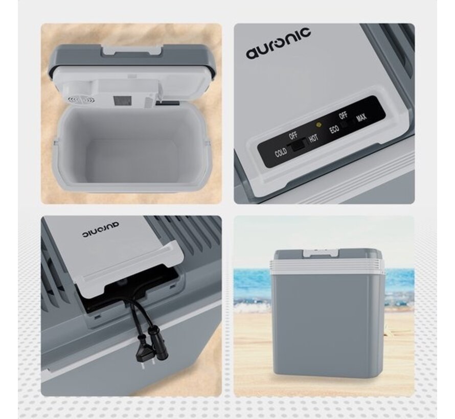 Auronic Electric Coolbox - Coolbox - 20L - 12V et 240V - Gris