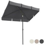 LifeGoods Parasol - LifeGoods - 30° inclinable - imperméable - avec housse - 200x125cm - Gris foncé