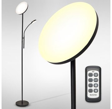 Auronic Lampadaire LED moderne Auronic -Lampadaire sur Pied  - 181cm - LED -Super Lumineux -  télécommande - chambre salon - Noir