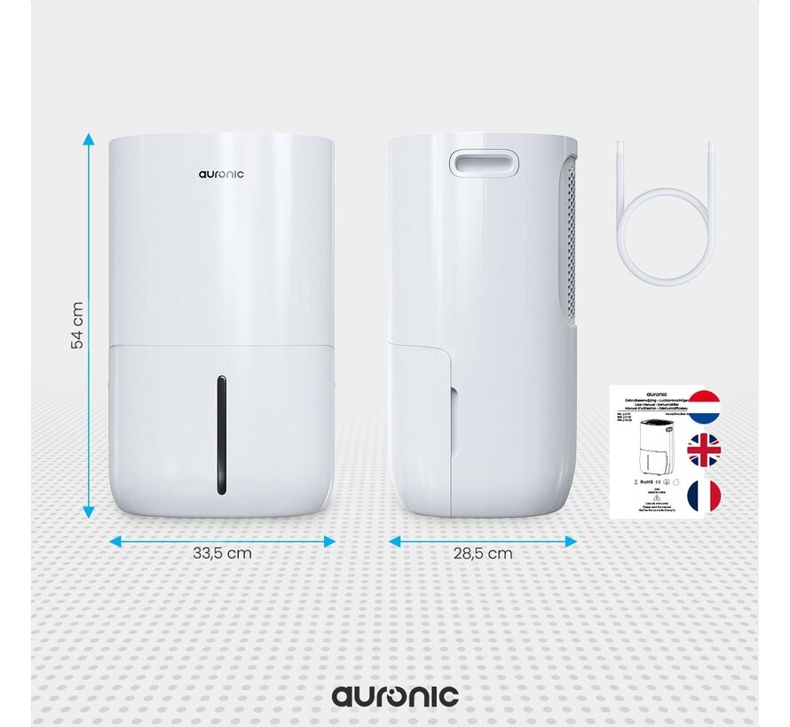 Déshumidificateur et purificateur d'air - Auronic - Déshumidifie 20 litres par jour - Blanc