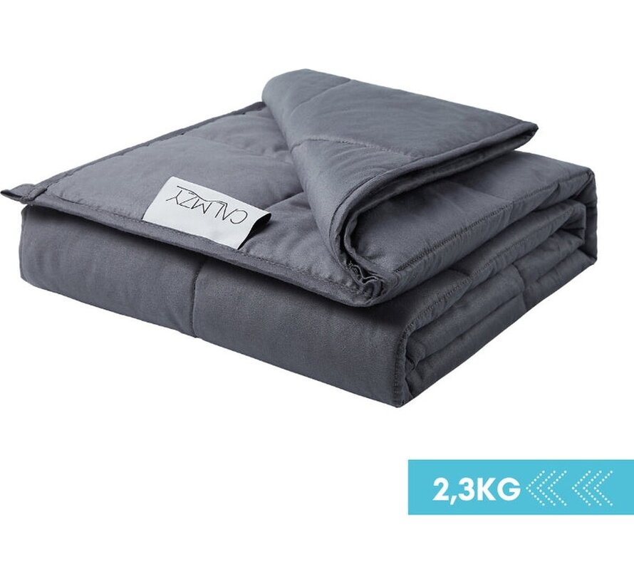 Calmzy Kids 2.3 KG - Couverture lestée enfant - Couverture lestée - 90 x 120 cm - Gris foncé