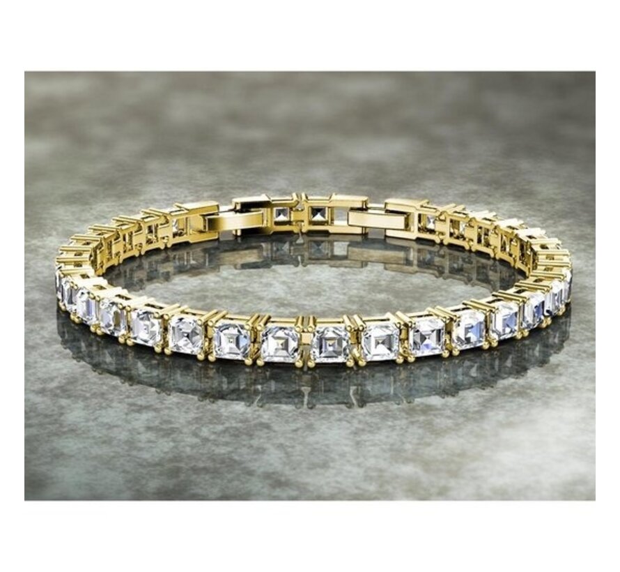 Bracelet pour femme Yolora avec cristaux Kalpa Camaka - Couleur or - Plaqué or jaune 18K - Bracelet pour femme or - Bijoux - Coffret de luxe - Coffret cadeau - Emballage cadeau exclusif - Bel emballage cadeau