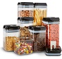 KitchenBrothers Pots à provisions - 7 pièces - hermétique - étiquettes réinscriptibles - plastique