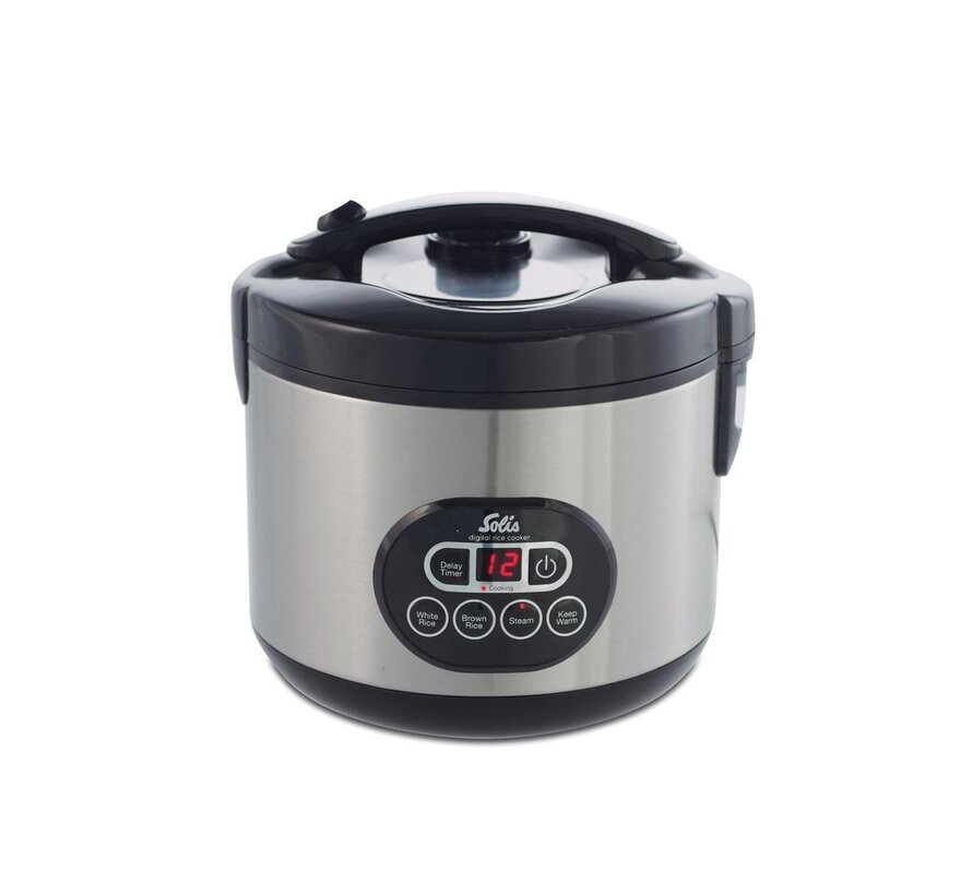 Solis Rice Cooker Duo Programm 817 - Cuiseur de riz et cuiseur vapeur - Cuiseur vapeur de légumes - Argent