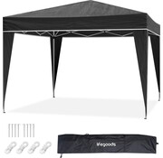 LifeGoods Pavillon LifeGoods - 3x3 m - Pliable - Imperméable - Avec sac de transport - Noir