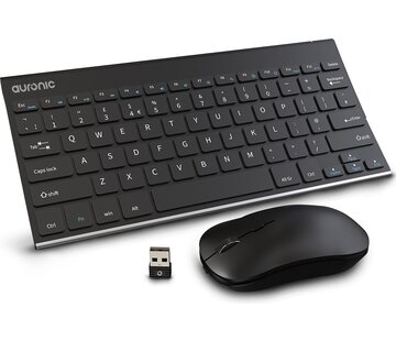 Auronic Auronic Wireless Keyboard and Mouse - Bluetooth - QWERTY - Noir