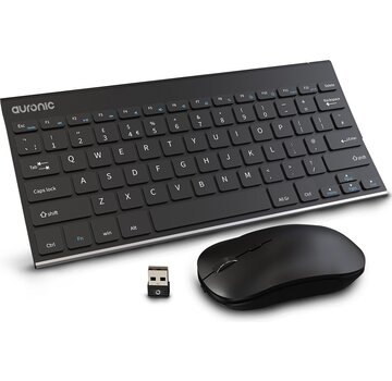 Auronic Auronic Wireless Keyboard and Mouse - Bluetooth - QWERTY - Noir