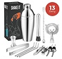 KitchenBrothers Cocktail Shaker Set - 13 Piece - Complete Set - Gift Package - 750 ml - stainless steel