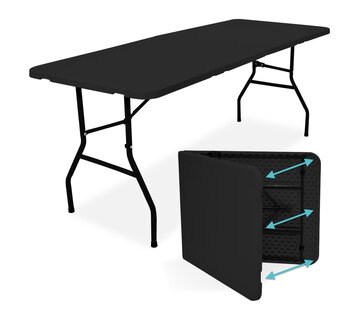 LifeGoods Table pliante ajustable LifeGoods - Table de camping - Résistant aux intempéries - 70x180cm - Blanc