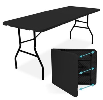 LifeGoods Table pliante ajustable LifeGoods - Table de camping - Résistant aux intempéries - 70x180cm - Blanc