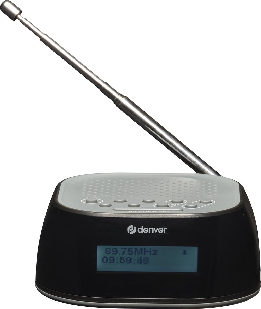 Denver DAB Radio - Radio-réveil - Fonction Snooze - Radio FM - 40 stations préréglées - CRD506 - Noir