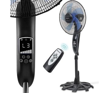 LifeGoods Ventilateur sur pied LifeGoods - Avec télécommande - Minuterie - 50W - 53dB - Noir