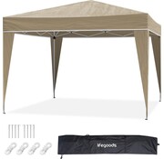 LifeGoods Pavillon LifeGoods - 3x3 m - Pliable - Imperméable - Avec sac de transport - Beige