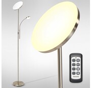 Auronic Auronic Floor Lamp - Lampadaire industriel - 181cm - LED - Dimmable et inclinable - avec télécommande - Adapté au salon - Silver