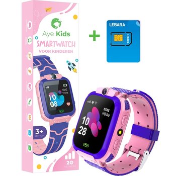 AyeKids AyeKids Kids Smartwatch - Fonction d'appel - Bouton SOS - Carte SIM incluse - Rose